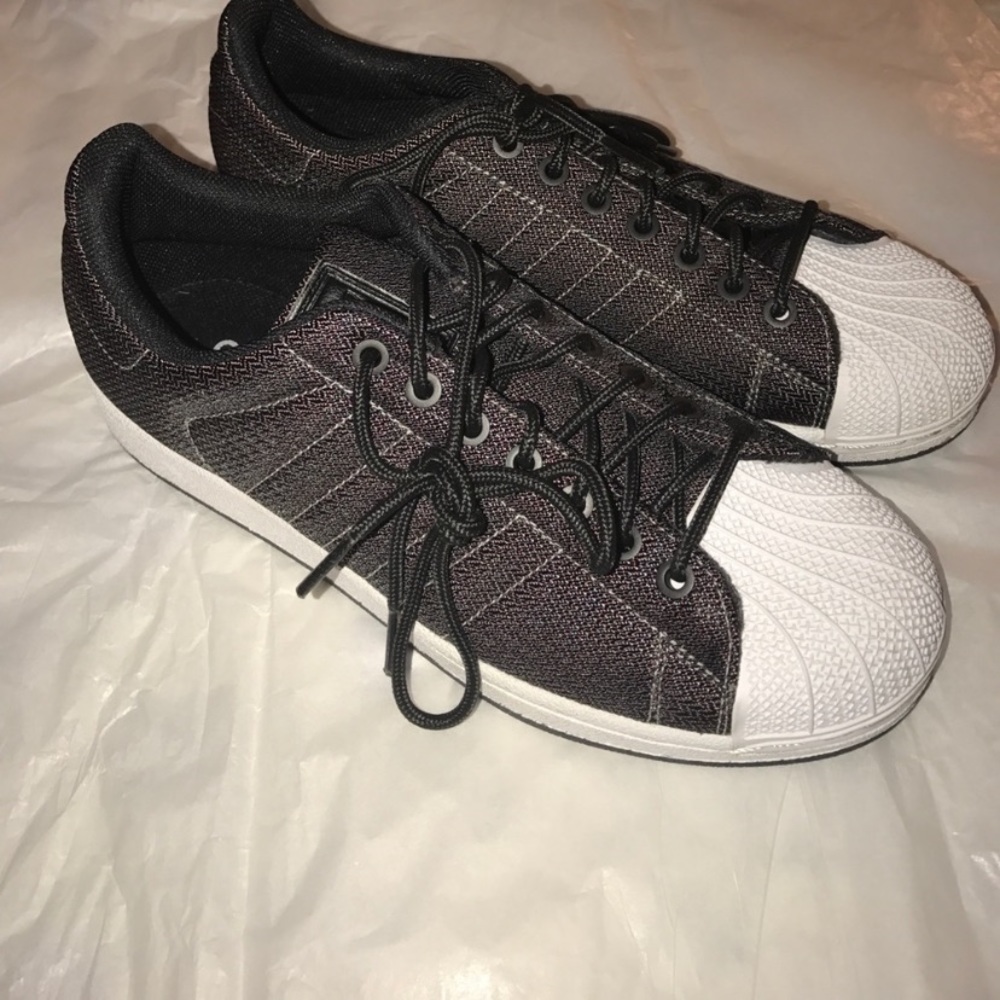 Black and white adidas sneakers